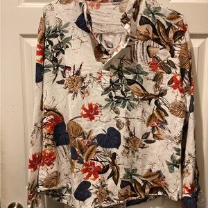 Men's Casual Floral Button Down Shirt - Multicolor
